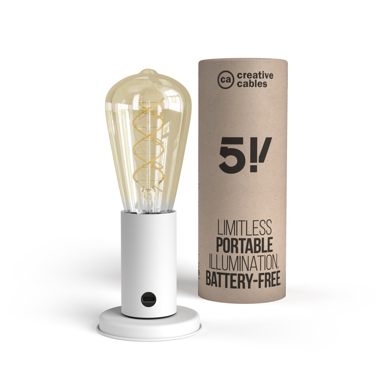 IDEE(イデー) ACT MOBILE LAMP W545 Portable lamp in SI! gift box at 5 volts - Matte white – Creative