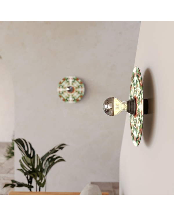 Wall or ceiling lamp with majolica lampshade - IP44 Waterproof