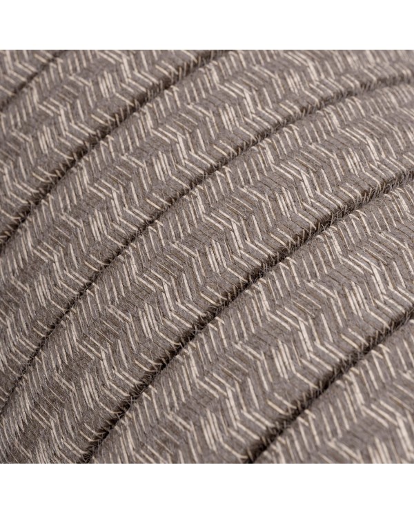 Electric cable for String Lights, covered by linen Brown fabric CN04 - UV resistant