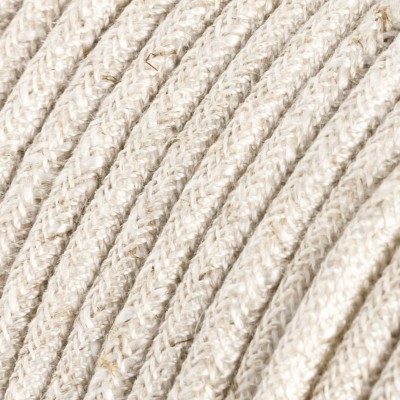Ultra Soft silicone electric cable with White Melange linen lining - RN01 round 2x0,75 mm