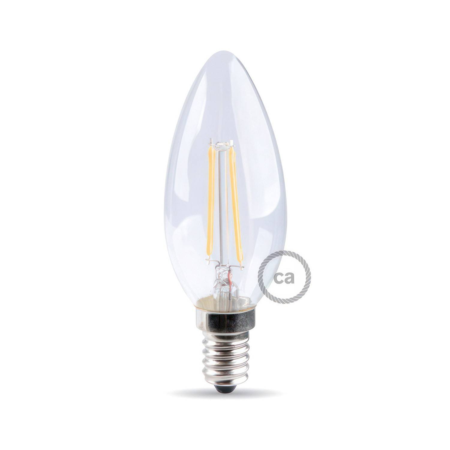 LED Λαμπτήρας Filament Διαφανής Κερί 4,5W E14 2700K