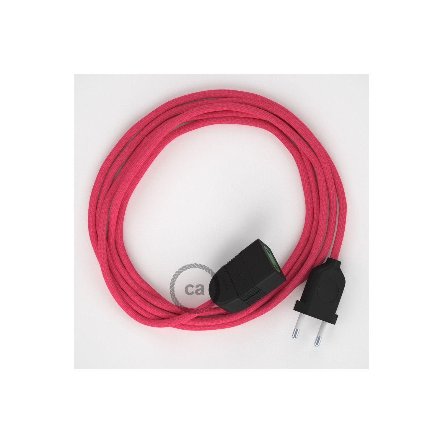 Fuchsia Rayon fabric RM08 2P 10A Extension cable Made in Italy