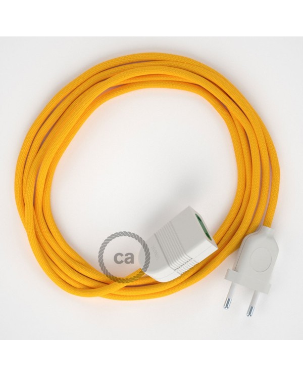 Yellow Rayon fabric RM10 2P 10A Extension cable Made in Italy