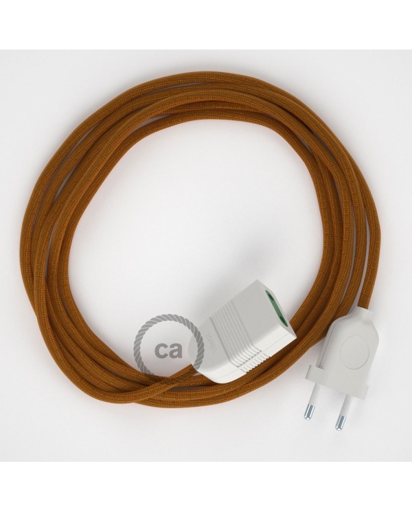 Whiskey Rayon fabric RM22 2P 10A Extension cable Made in Italy