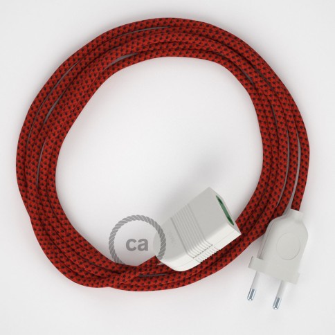 Red Devil Rayon fabric RT94 2P 10A Extension cable Made in Italy