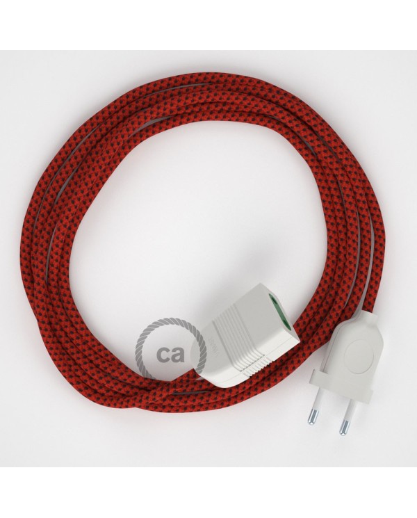 Red Devil Rayon fabric RT94 2P 10A Extension cable Made in Italy