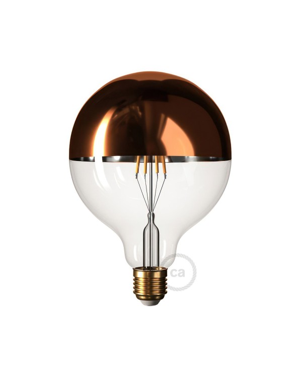 Copper Half Sphere Globe G125 LED Light Bulb 7W 806Lm E27 2700K Dimmable