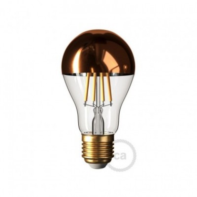Copper Half Sphere Drop A60 LED Light Bulb 7W 806Lm E27 2700K Dimmable
