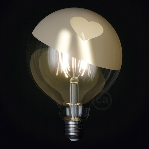 LED Light Bulb Globe G125 Short Filament - Tattoo Lamp® Cuore 4W 420Lm E27 2700K