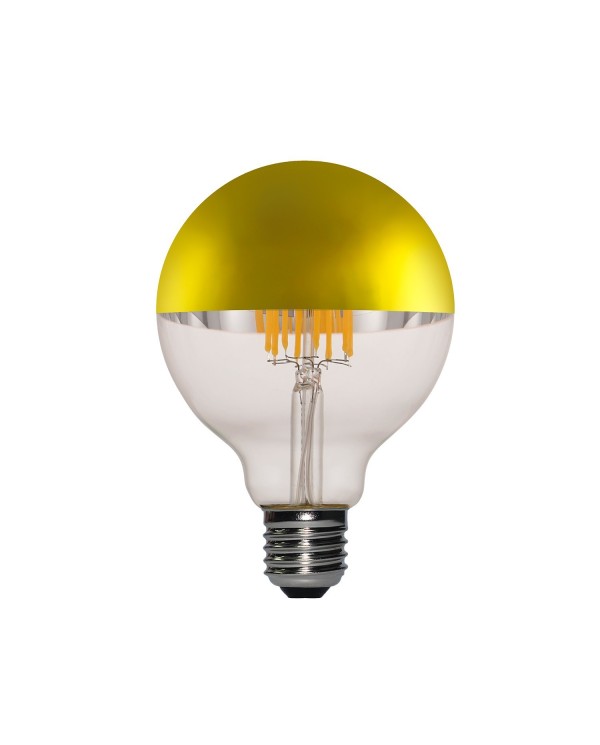Gold Half Sphere Globe G95 LED Light Bulb 7W 730Lm E27 2700K Dimmable
