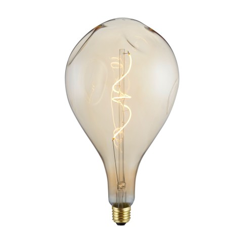 XXL LED Light Bulb Pear A165 Bumped Golden spiral filament 5W 270Lm E27 1800K Dimmable
