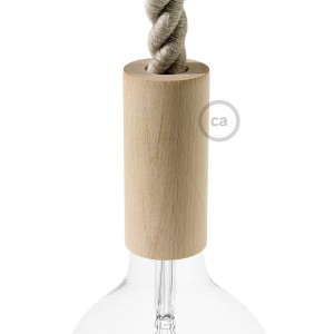 Wooden E27 lamp holder kit for 2XL cord