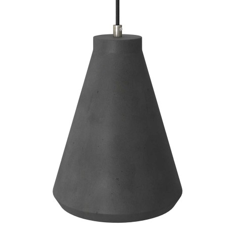 Funnel cement lampshade for suspension, with cable clamp and E27 lamp holder