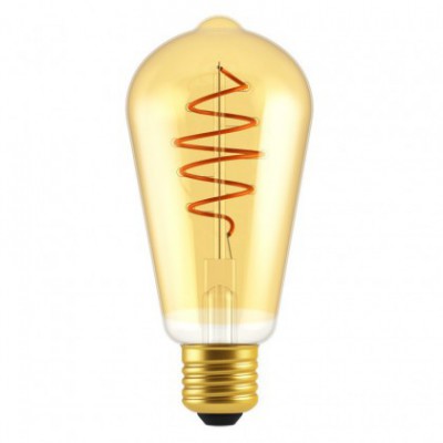 LED Light Bulb Edison ST64 Golden Croissant Line with Spiral Filament 5W 250Lm E27 2000K Dimmable