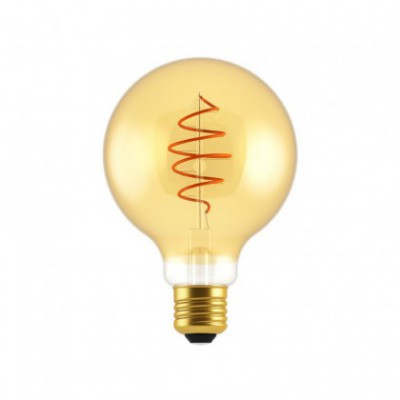 LED Light Bulb Globe G95 Golden Croissant Line with Spiral Filament 4.9W 400Lm E27 2200K Dimmable