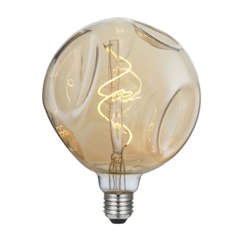 LED Light Bulb Globe G140 Bumped Golden spiral filament 5W 250Lm E27 1800K Dimmable