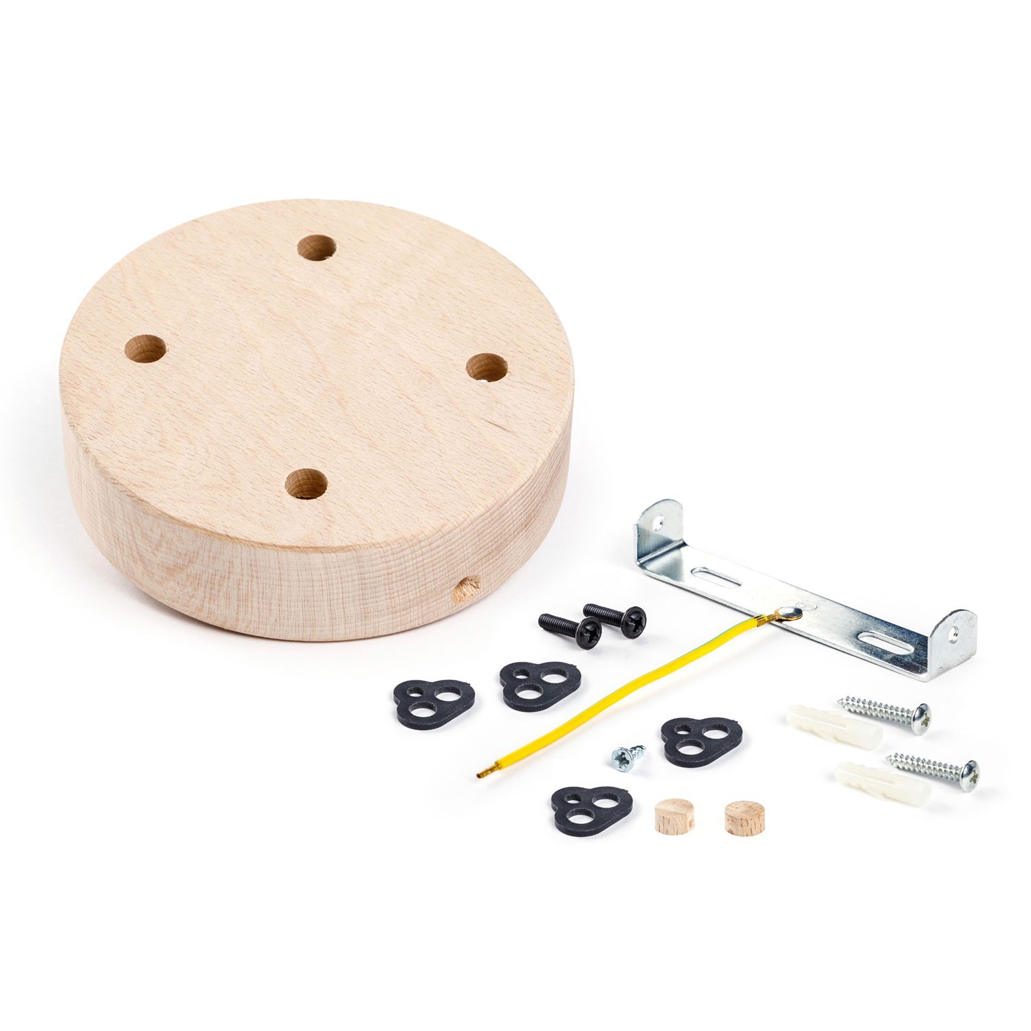 Cylindrical wooden 4-hole ceiling rose Kit