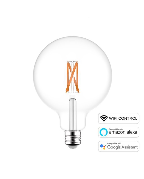LED SMART WI-FI Light Bulb Globe G95 Transparent with Filament 6.5W 806Lm E27 1800÷3000K Dimmable