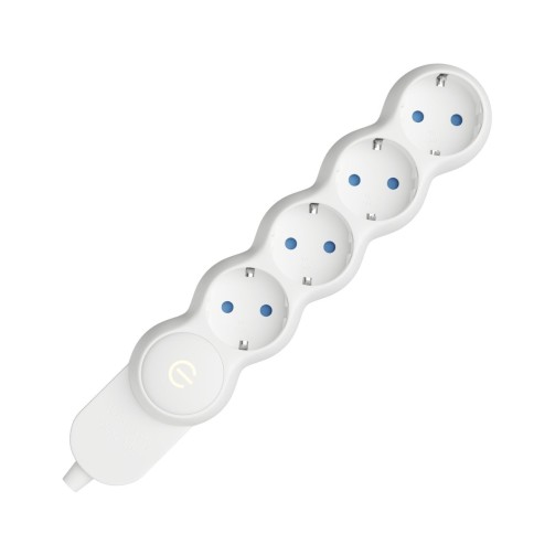German power strip without electrical cable, 4 earthed sockets, 16A 250V 3500W