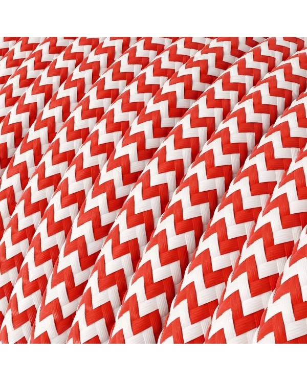Snake Zig-Zag for lampshade - Plug-in lamp with textile cable Zig-Zag effect and 2 pole plug