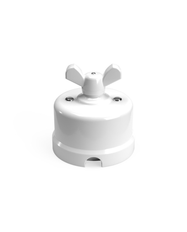 Switch/Diverter in white porcelain with butterfly nut