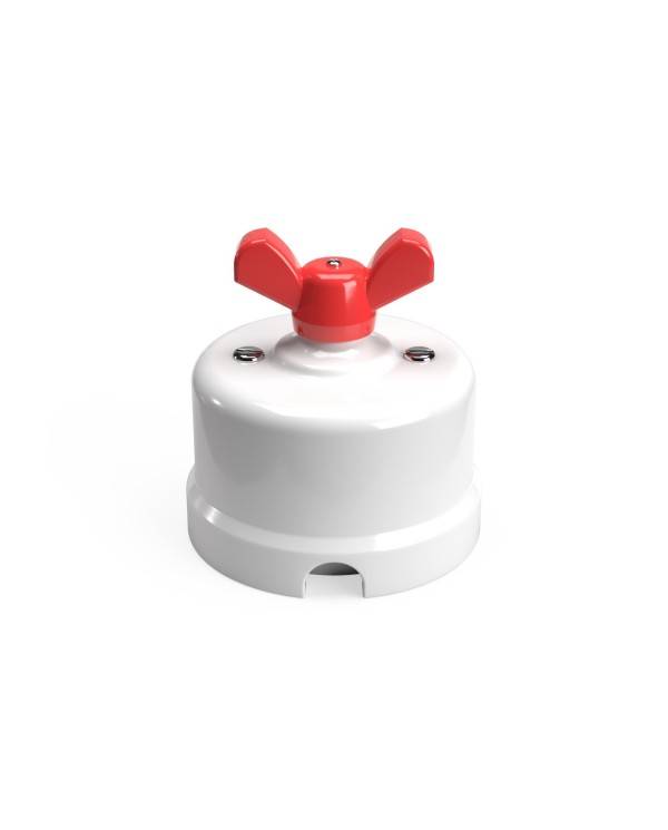 Switch/Diverter in white porcelain with butterfly nut