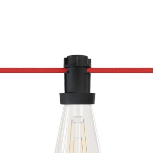 E27 black thermoplastic lamp holder for Lumet String Lights