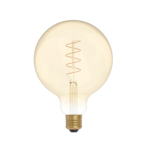 LED Golden Light Bulb Carbon Line Curved Spiral Filament Globe G125 4W 250Lm E27 1800K Dimmable - C07
