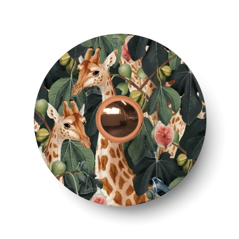 Wall or ceiling lamp with lampshade featuring jungle animals 'Wildlife Whispers' - Waterproof IP44