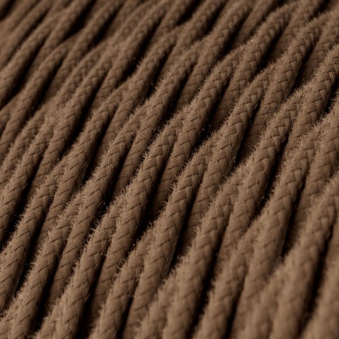 Cotton Espresso Brown Textile Cable - The Original Creative-Cables - TC13 braided 2x0.75mm / 3x0.75mm