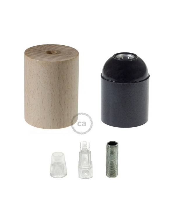 Wooden light bulb socket kit - For Pendant Light Cables - E26