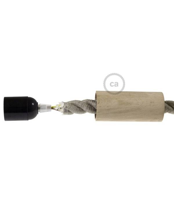 2XL Wooden light bulb socket kit - For 2XL Rope Cables - E26