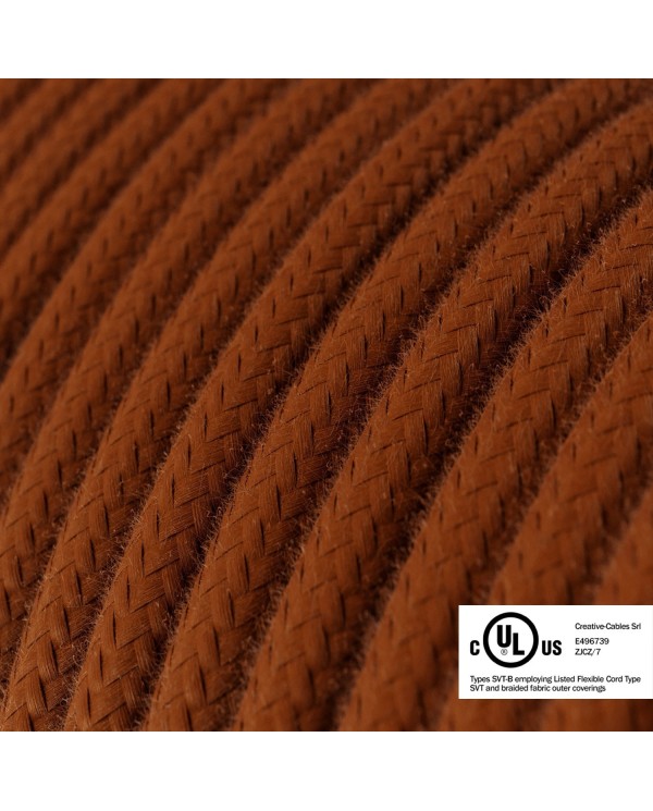 Rust Cotton covered Round electric cable - RC23