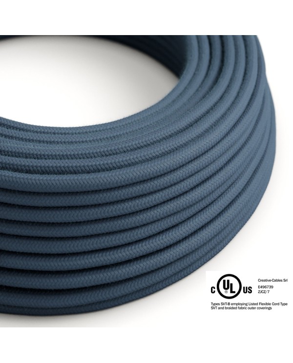 Stone Blue Cotton covered Round electric cable - RC30