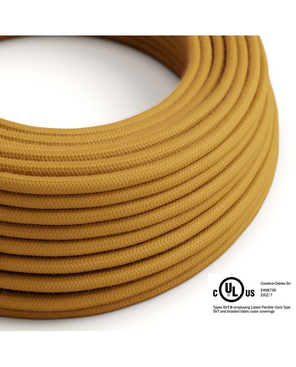 Mustard Cotton covered Round electric cable - RC31