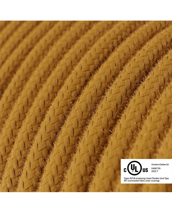 Mustard Cotton covered Round electric cable - RC31