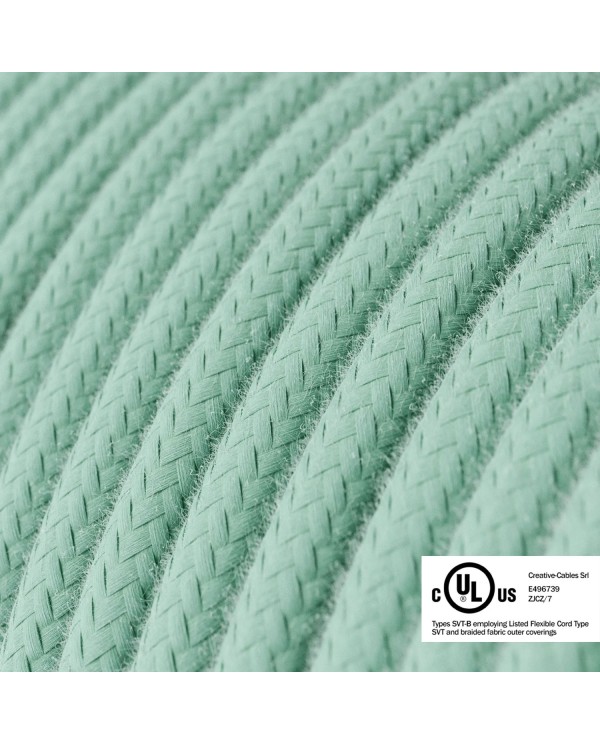 Mint Green Cotton covered Round electric cable - RC34