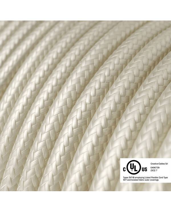 Ivory Rayon covered Round electric cable - RM00
