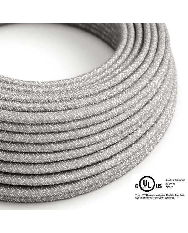 Gray Linen covered Round electric cable - RN02