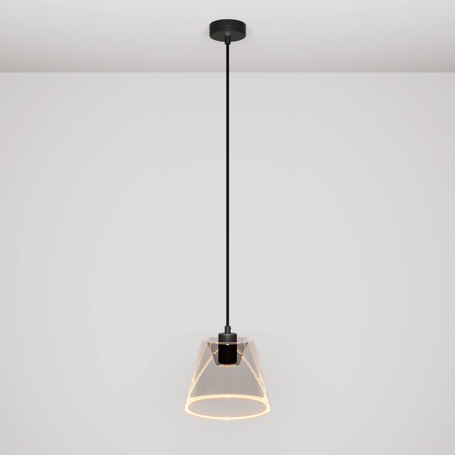 Pendant lamp with smoky cone-shaped Ghost bulb