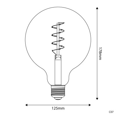 LED Porcelain Effect Light Bulb CRI 95 G125 7W 640Lm E27 2700K Dimmable - P04