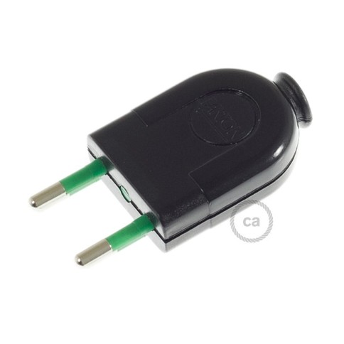 Two-Pole Black Plug 10A (small) – IMQ – Made in Italy