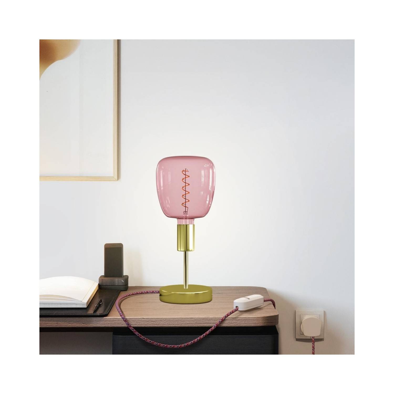 Alzaluce Bona Pastel Metal Table Lamp with UK plug