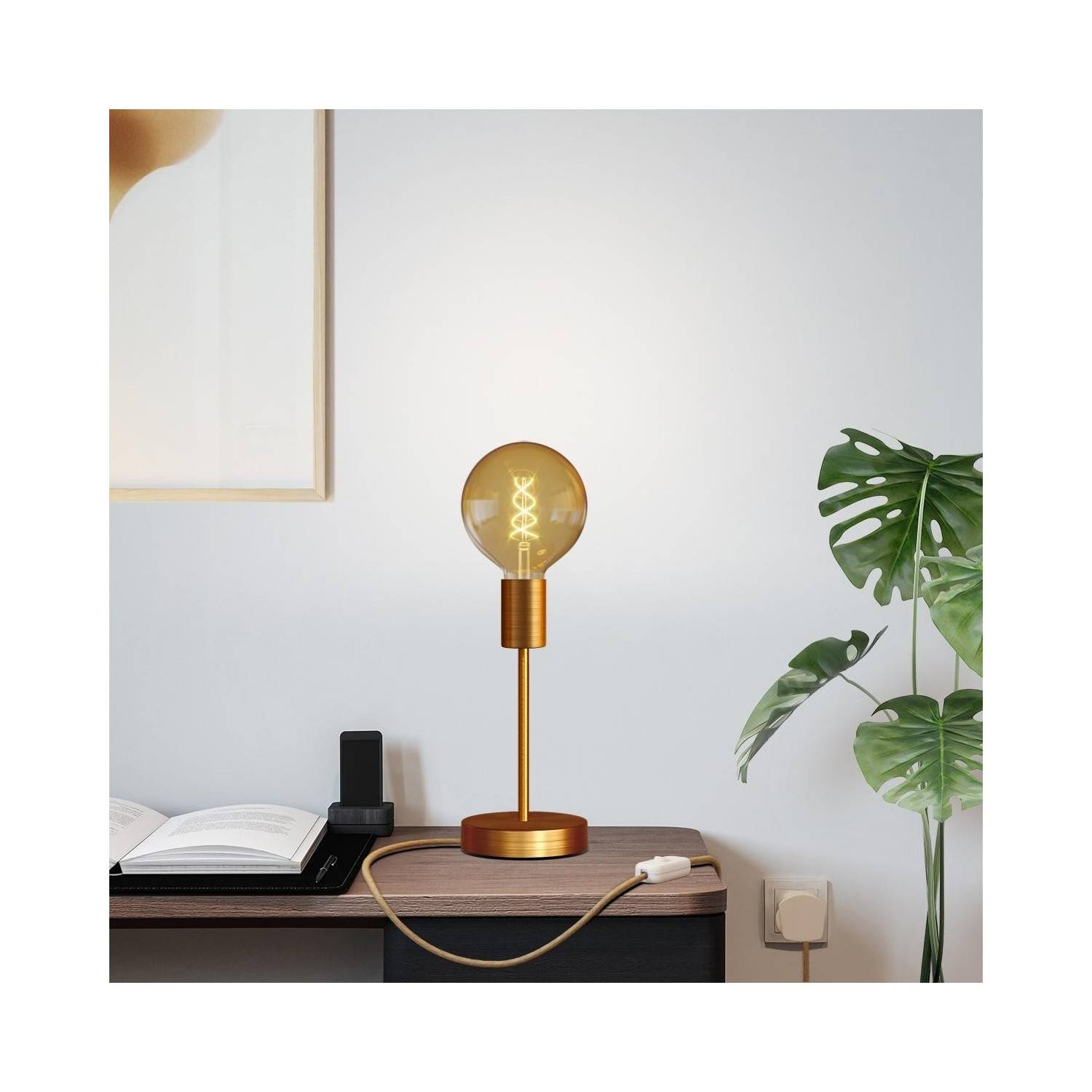 Alzaluce Globo Metal Table Lamp with UK plug
