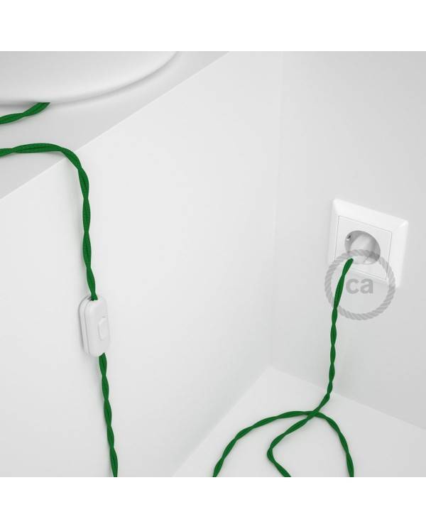 Lamp wiring, TM06 Green Rayon 1,80 m. Choose the colour of the switch and plug.