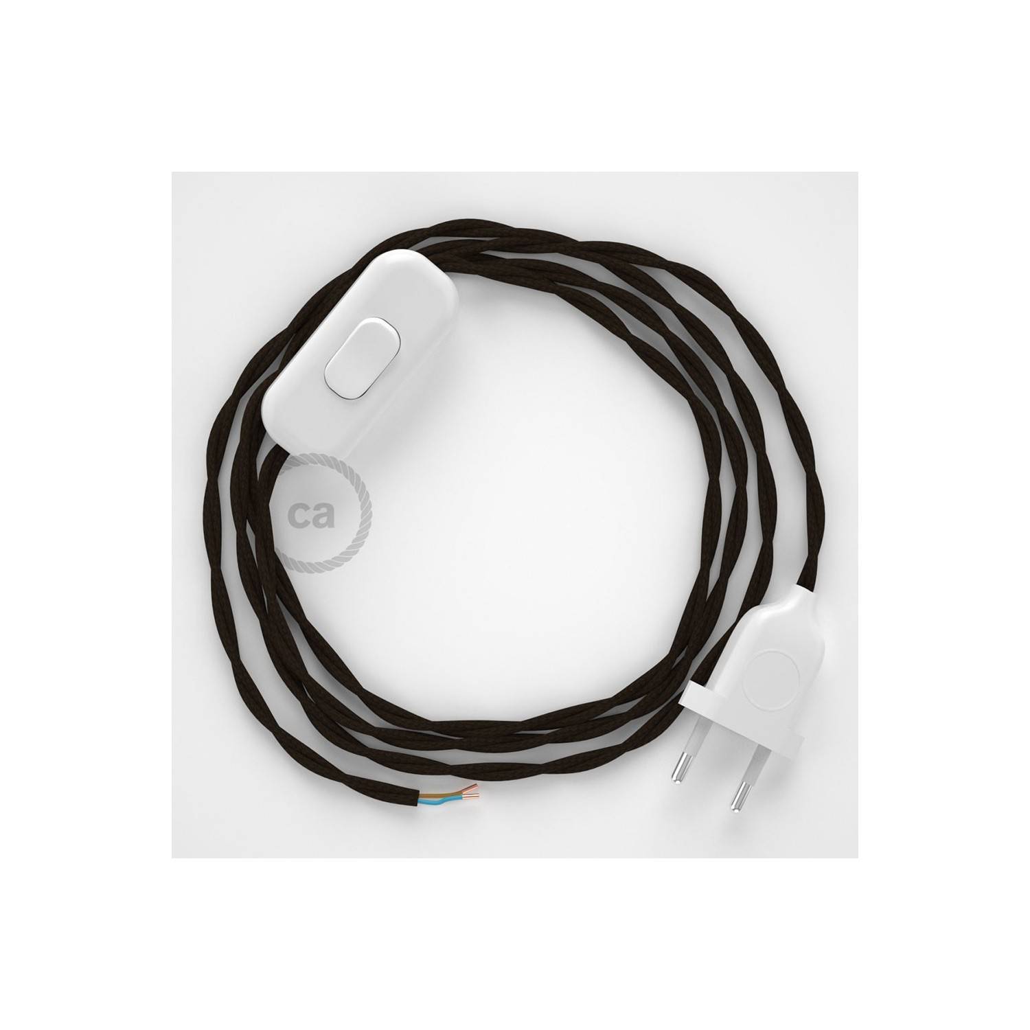 Lamp wiring, TM13 Brown Rayon 1,80 m. Choose the colour of the switch and plug.