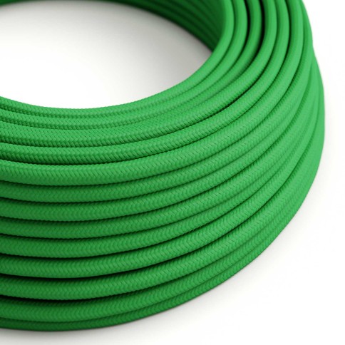 Glossy Grass Green Textile Cable - The Original Creative-Cables - RM06 round 2x0.75mm / 3x0.75mm