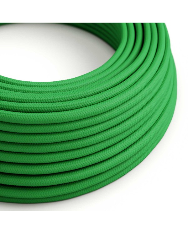 Glossy Grass Green Textile Cable - The Original Creative-Cables - RM06 round 2x0.75mm / 3x0.75mm