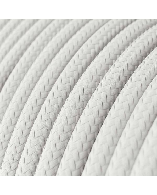 Glossy Optical White Textile Cable - The Original Creative-Cables - RM01 round 2x0.75mm / 3x0.75mm