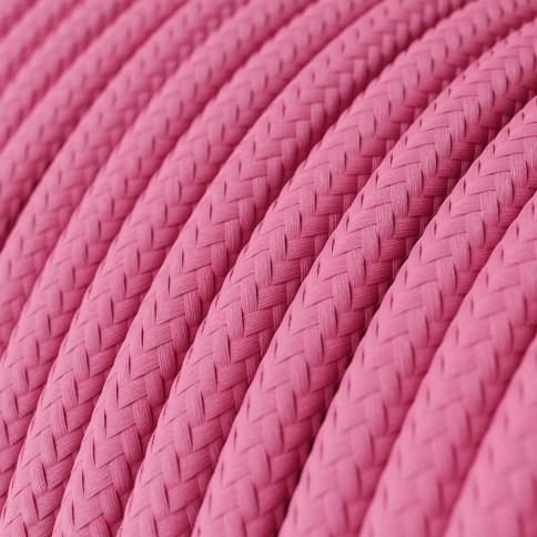 Glossy Pink Fuchsia Textile Cable - The Original Creative-Cables - RM08 round 2x0.75mm / 3x0.75mm